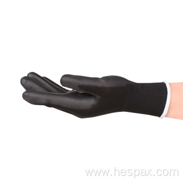 Hespax Superior Quality Safety Working Custom PU Gloves